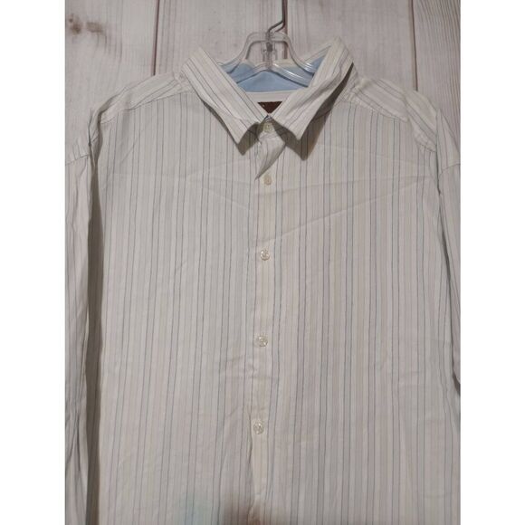 Perry Ellis Shirt Men's 3x White Button‎ Front Long Sleeve - Picture 3 of 9